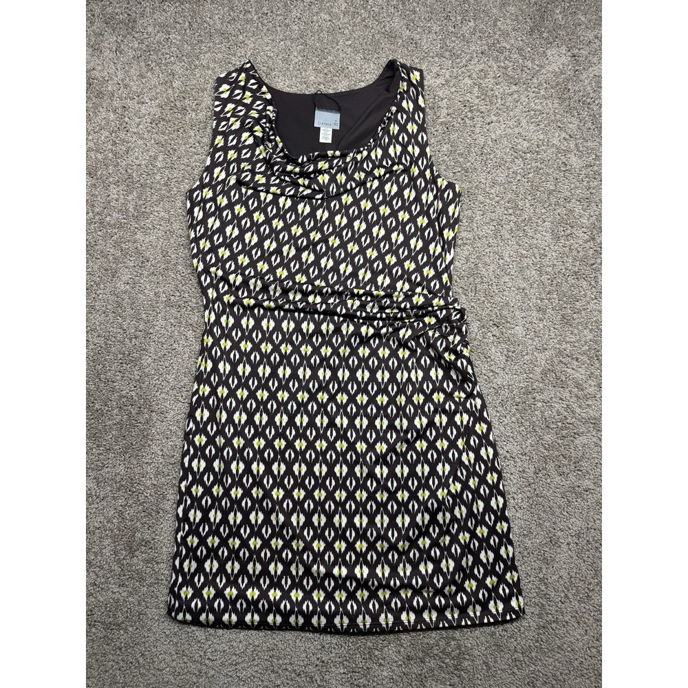 Athleta‎ Womens Sleeveless Medium Reversible Cowl Neck Dress Brown Yellow